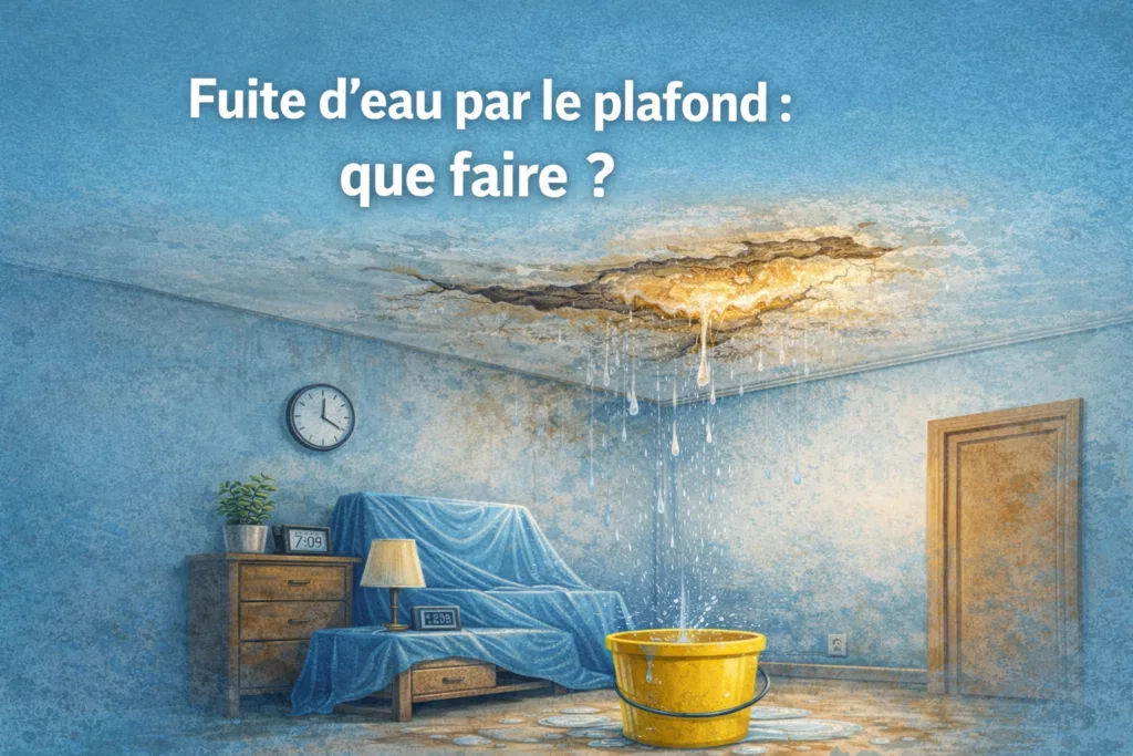 fuite d'eau au plafond - Urgence plomberie